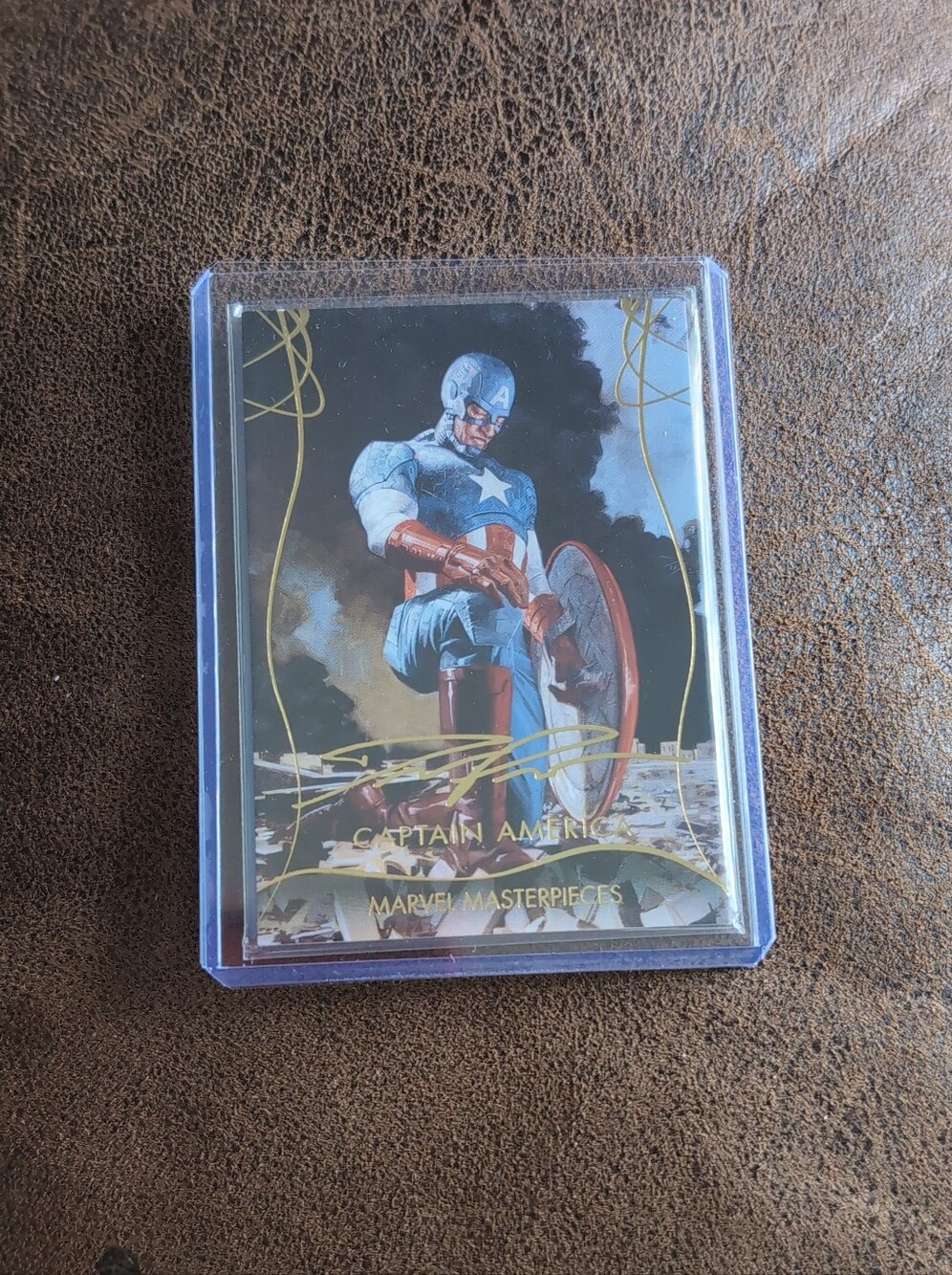 🍁2020 Marvel Masterpieces Gold Foil Signatures Level 1 Tier 1 Captain America